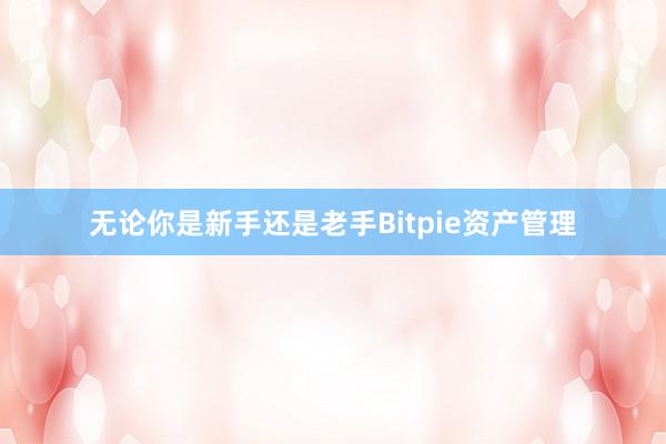 无论你是新手还是老手Bitpie资产管理