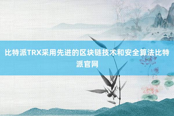 比特派TRX采用先进的区块链技术和安全算法比特派官网