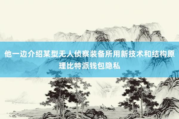 他一边介绍某型无人侦察装备所用新技术和结构原理比特派钱包隐私