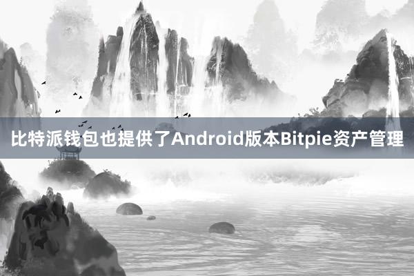 比特派钱包也提供了Android版本Bitpie资产管理