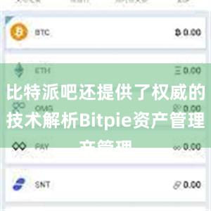 比特派吧还提供了权威的技术解析Bitpie资产管理