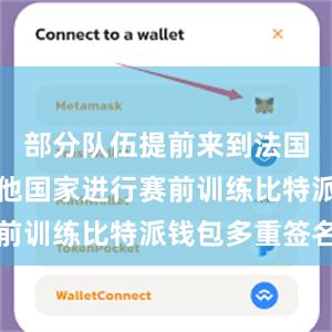 部分队伍提前来到法国或欧洲其他国家进行赛前训练比特派钱包多重签名